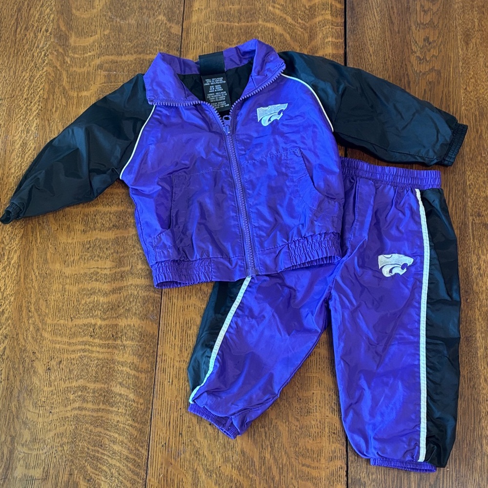 Vintage Purple Kansas State Kids Starter Windbreaker set